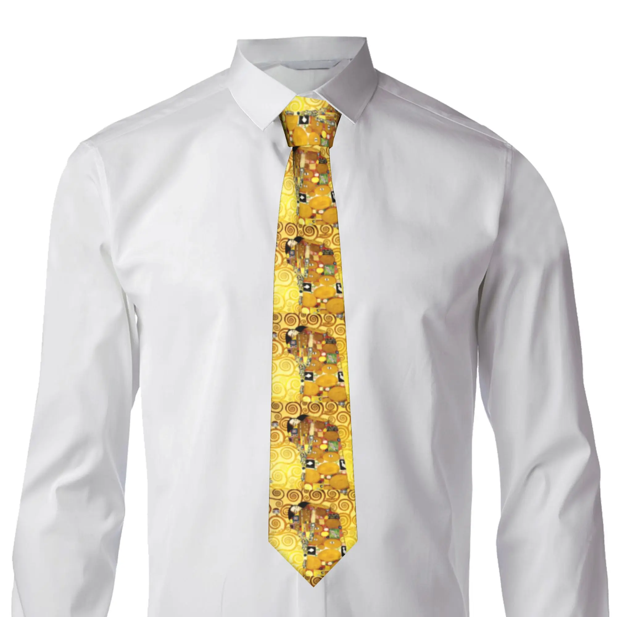 Formal Gustav Klimt The Embrace Neck Ties Men's Silk Painting Art Necktie for Office Cravat