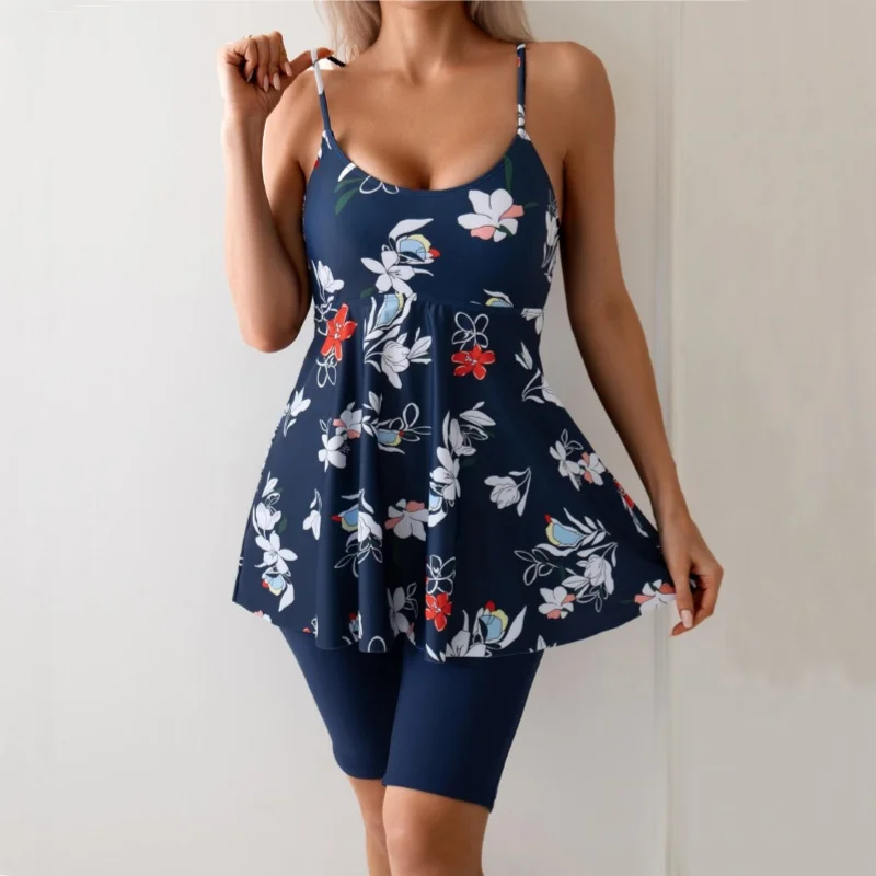 Tankini المايوه للنساء قطعتين ثوب السباحة ملابس السباحة مع Boyshorts رياضي المايوه S-XXL البطن التحكم القمم مع السراويل