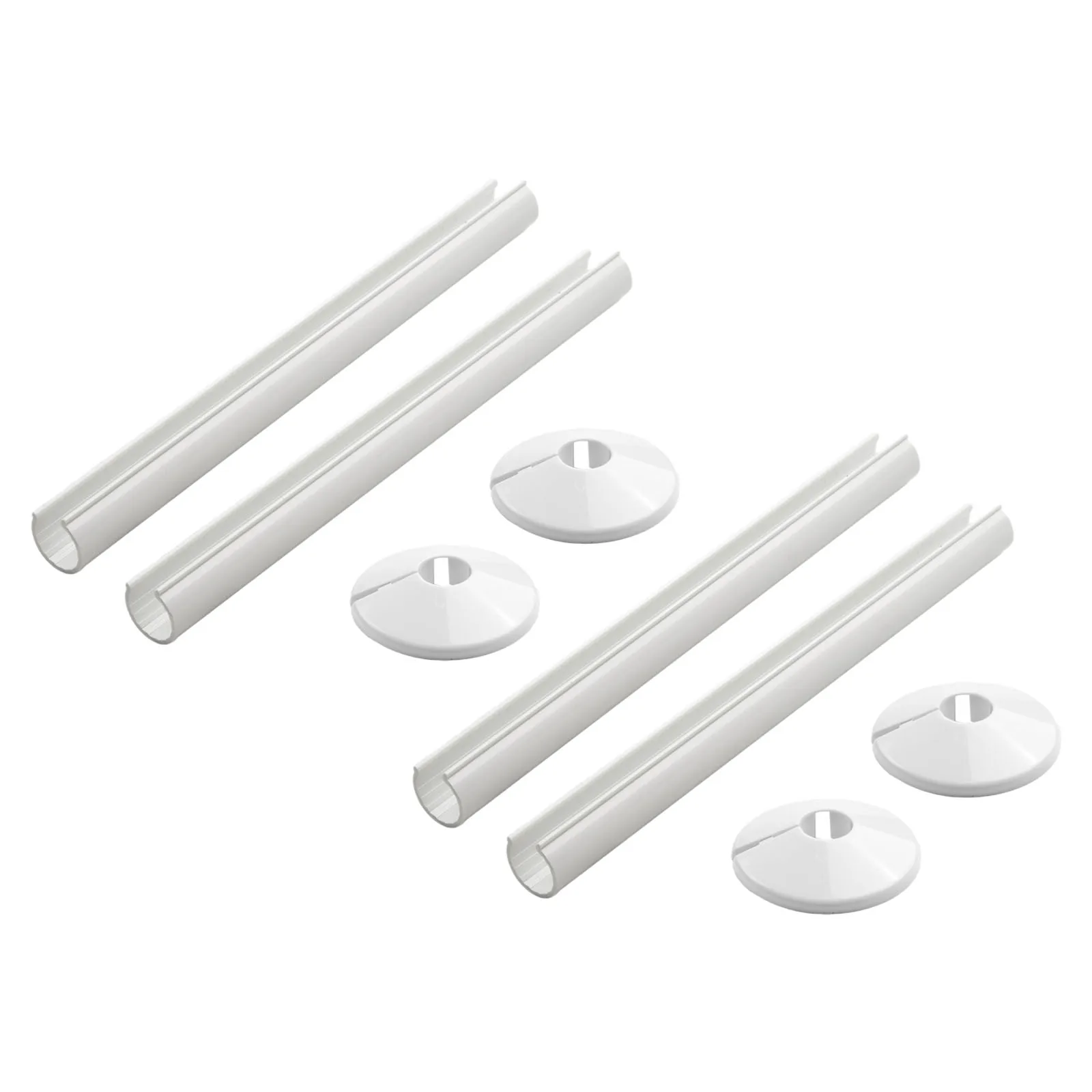 8pc Pipe Covers Radiator Pipe Sleeves with Collars for 15mm Pipes Chrome Effect Finish for Bathroom Radiator Pipe Concealment