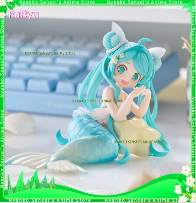 En Stock FuRyu Desktop Fairy Hatsune Miku Versión Sirenita Figura Coleccionable de Anime de 8.5cm, Muñeco de Juguete, Regalo o Premio