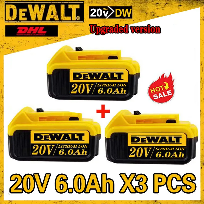 New Original Dewalt DCB609 20V Battery For DeWalt Power Tools Battery 6000mAh，20V，6.0Ah，DCB206，20V，DCB205，DCB204-2，DCB2001