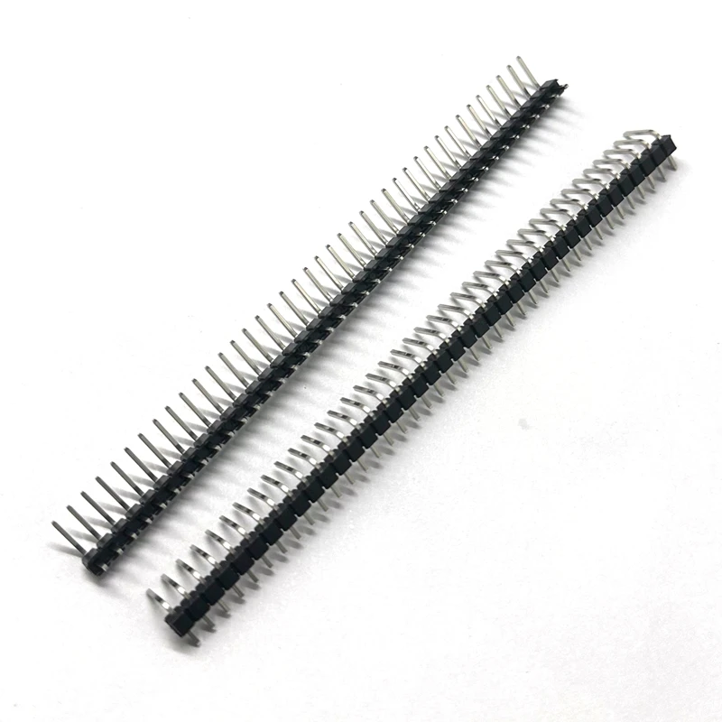 10pcs 40P 1*40 pin 2.54 2.54mm Pitch Straight/Right Angle Single Row Pin Header Male 90 180 degrees Needle Connector