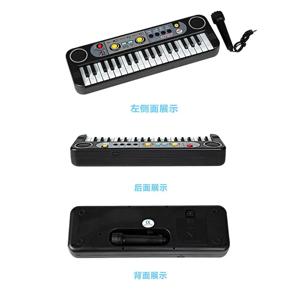 37 Keys Music Piano Keyboard Microphone Dual Speaker Stand Musical Instrument Toys Multi-Functional Mini Piano