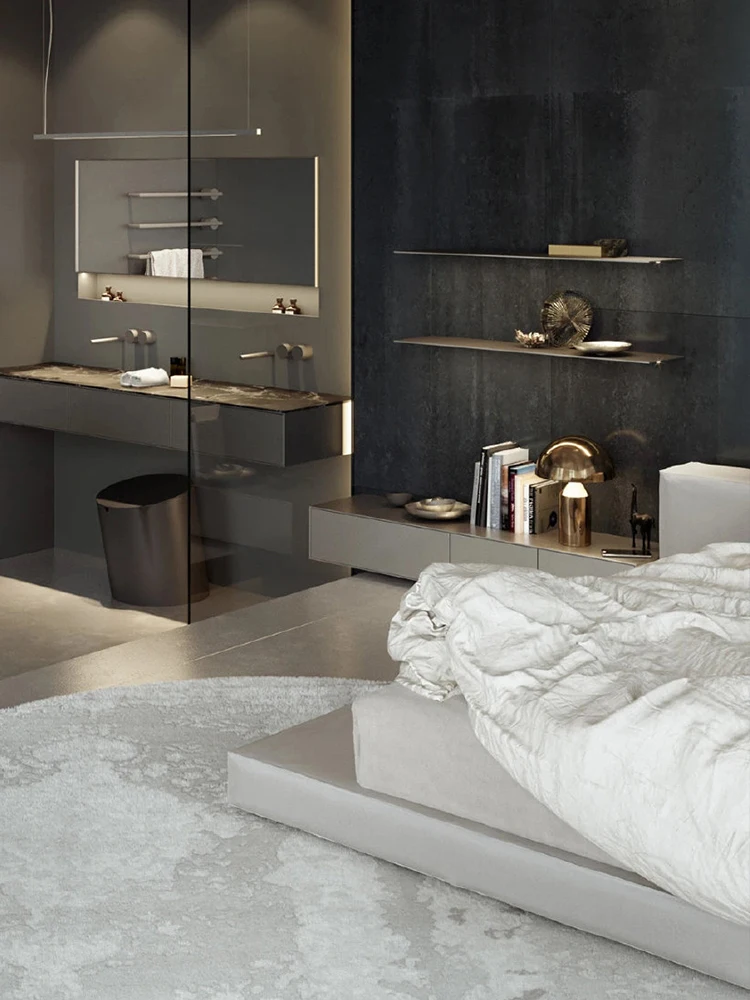 Original designer of industrial style for wash free technology minimalist fabric bed fabric tatami low bed