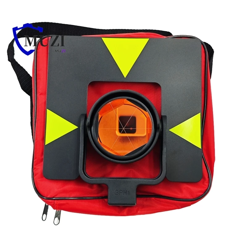 

Metal & Plastic Single Tilt Prism GPR1 GPH1 for Leica Total Stations Land Surveying Copper Coated Prism Offset 0mm with Soft Bag