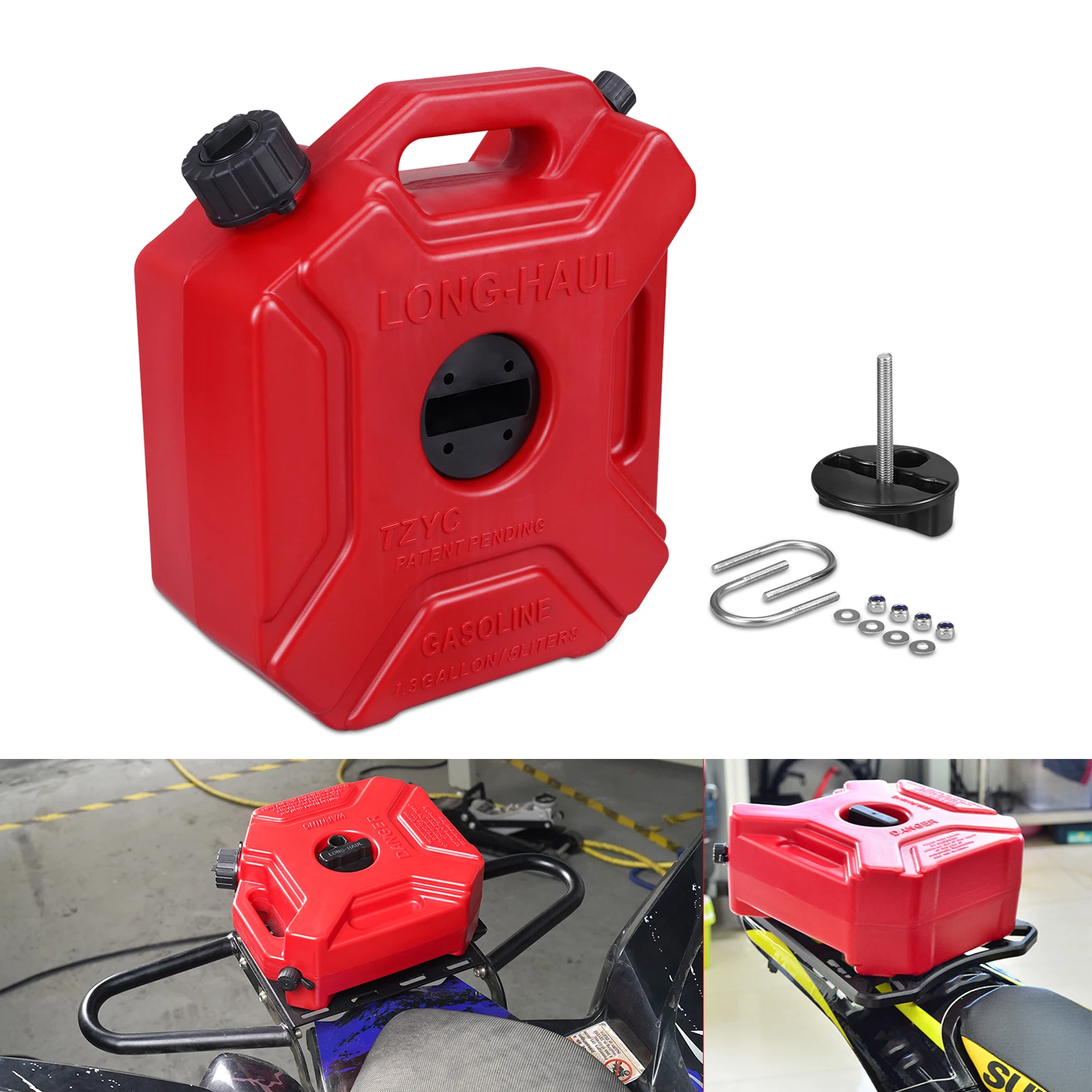 Motorcycle 5L 1.3 Gal Long Haul Fuel Tank Container for Honda KTM Husqvarna Yamaha Dirt Bike UTV ATV Jerrycan Oil Gas Petrol Can