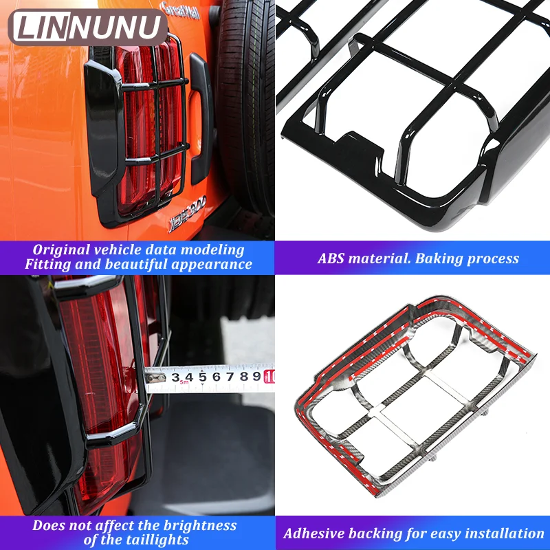 LINNUNU Für Great Wall GWM WEY Tank 300 2021-2023 Auto Boot Rücklicht Trim Rahmen Schutzhülle Aufkleber außen Zubehör