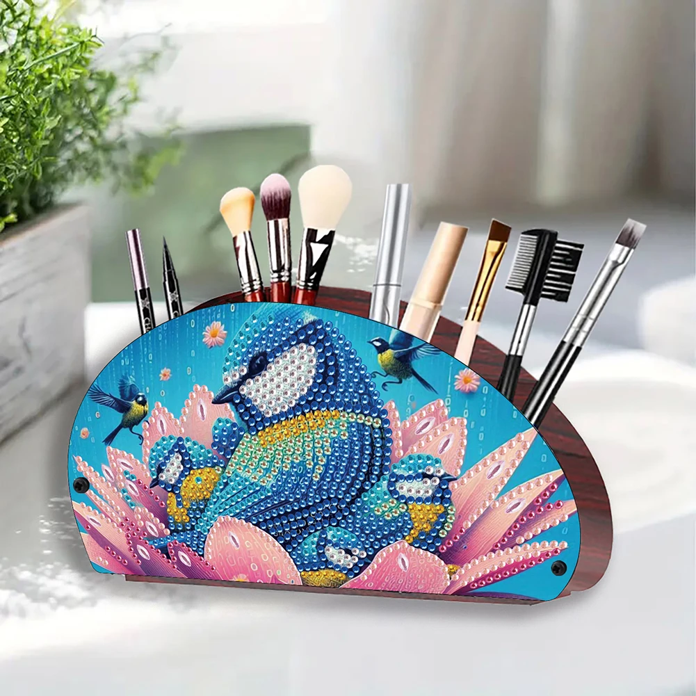 Wooden Flowers DIY Rhinestones Storage Holder Diamond Painting Storage Rack Diamond Painting Organizer Rack for Remote Control