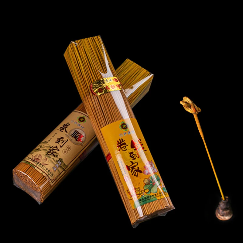 

500g Smoke Free Bamboo Incense Sticks Golden Coiling Soot 33cm Sandalwood Household Environment Protection Joss Stick Incense