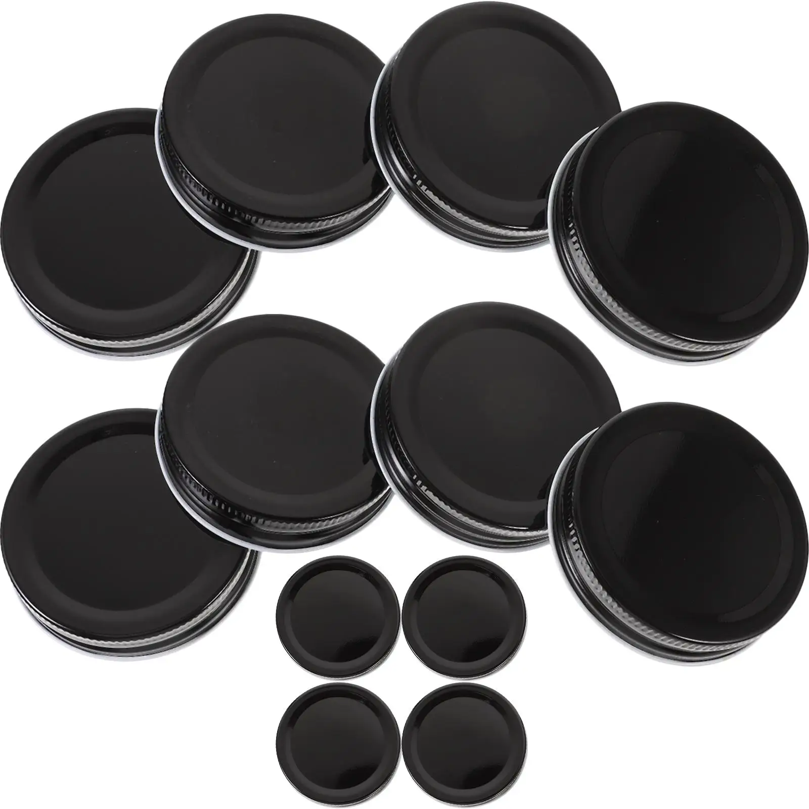 

Mason Jar Lid 70mm Standard Mouth Integrated Sealed (70mm Black) 36pcs Regular Canning Lids Large Wide Covers Soda