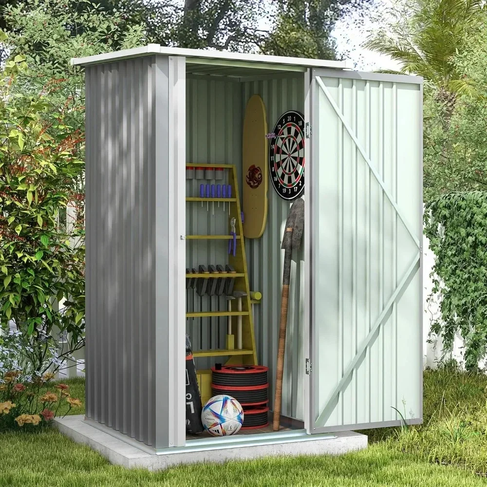 

3 x 3 FT Outdoor Storage ShedSmall Garden Tool Storage Shed with Sloping Roof and Single Lockable Door, Outdoor Shed forBackyard