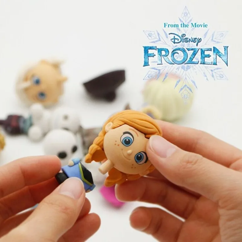 Disney Frozen Surprise Blind Box Eraser Cute Removable Q Version Cartoon Student Stationery Gift Figure Mysterious Box Kawaii