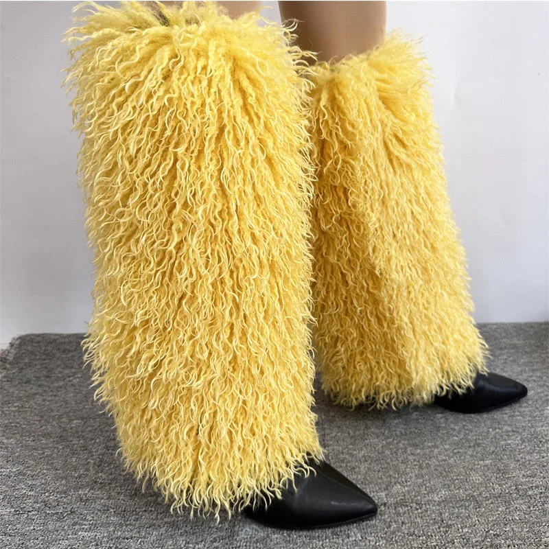 Furry Leg Warmers Y2K Faux Fur Leg Warmers Boot Faux Fur Boots Foot Sleeve Boot Cover For Women Warm Sock Fashion Socks