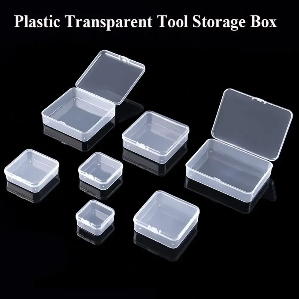 Square Plastic  Box Transparent Jewelry Beads Container Small Items Sundries Organizer Packing Case Fishing Accessories