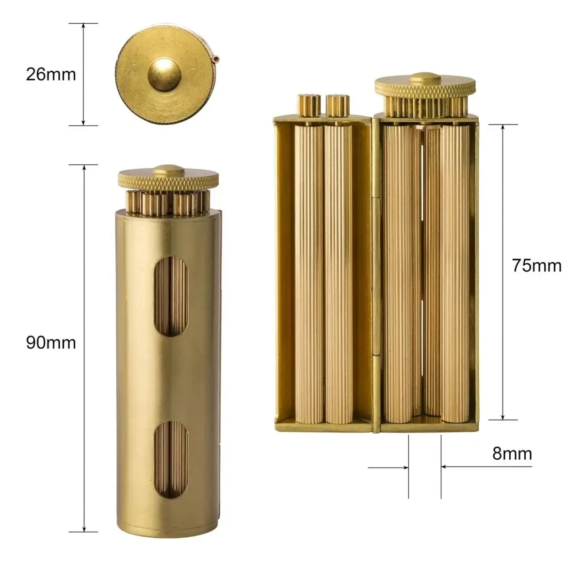 Solid Brass Cigarette Rolling Machine Smoke Manual Tobacco Roller Handmade Can Fit 70mm Rollie Paper