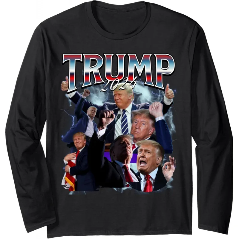 Trump 2024 funny campaign 90s rapier trendy booties style long sleeve T-shirt