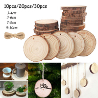 Natural Wood Slices, Wood Log Slice Disc 3-19 cm DIY Circle Round Wood Disks Crafts for Wedding Christmas Party Art Decoration