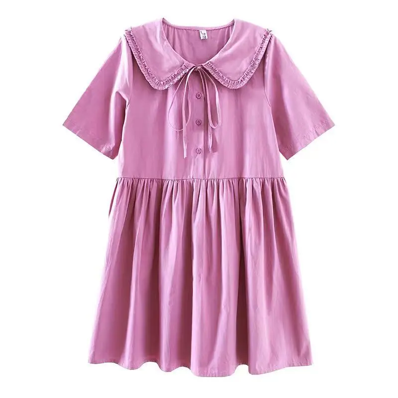 High Quality Kawaii Short Sleeve Navy Dress Women Sailor Collar Summer Cute  Casual Vintage Lolita Jk Uniform White Retro Dresses - AliExpress 200000345