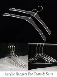 10pcs Transparent Fashion clothing hangers Wardrobe Storage Woman Bright Clear Plastic Plus size clothes hanger for DIY Logo