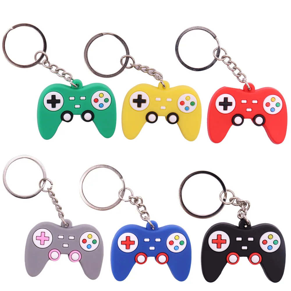 Fashion 1PCS PVC Game Machine Keychain Keyring Cute Gamepad Joystick Key Chain Keychains Bag Car Hanging fit Men Boy Keys