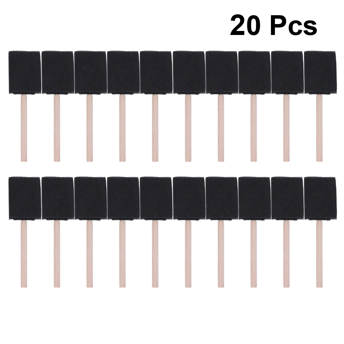 

Набор из 20 губчатых кистей с деревянной ручкой, 2 дюйма, многоразовые, легкие, для DIY-проектов, рисования и художественных работ