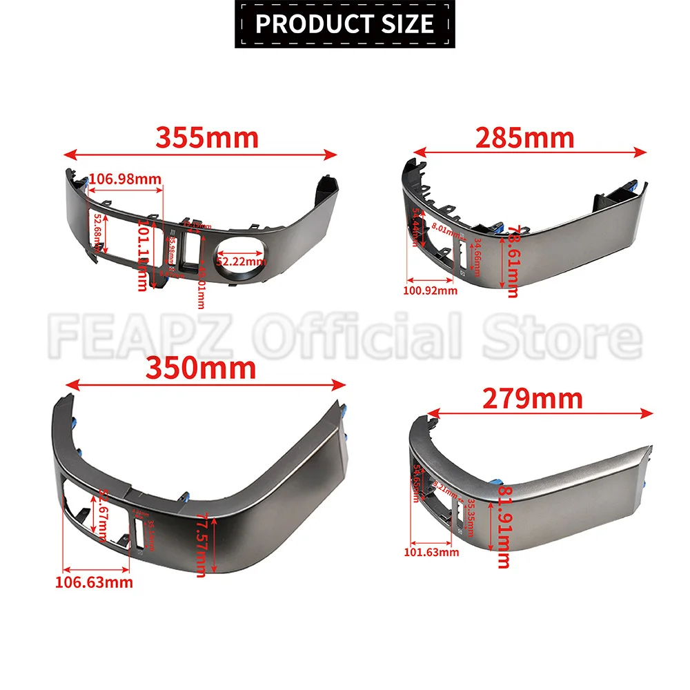 For Toyota Prius 2004-2009 Silver LHD 4Pcs Car Center Inner A/C Dash Air Vent Panel Cover Trim Easy installation Car Accessories
