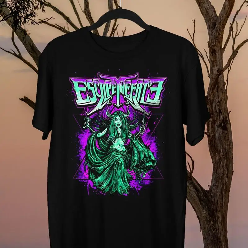 

Новая хлопковая черная футболка всех размеров Escape The Fate Band Ac1223