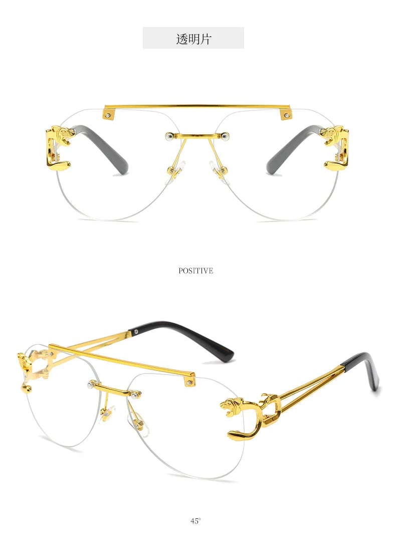 Neue randlose Piloten-Sonnenbrille mit Metallrahmen für Damen und Herren – Große runde Sonnenbrille mit Farbverlauf für Reisen – Detail 18