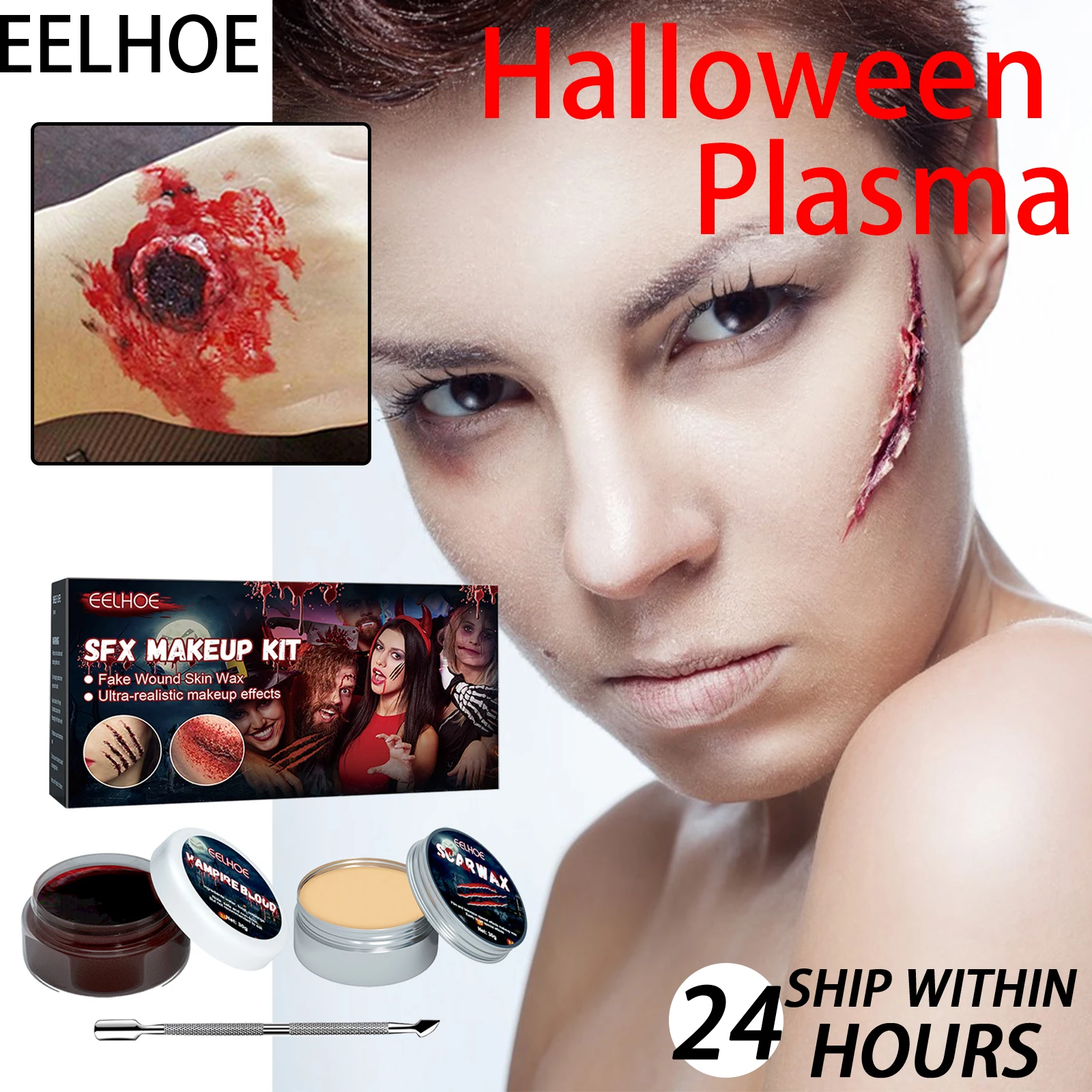 Eelhope Halloween Plasma Spray Sangue Trucco Puntelli Atmosfera Simulazione Puntelli Puntelli in maschera Make Up Festival Sangue finto