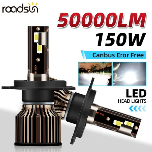 Imagen 1 del producto H11 H7 H4 faro automático 150W de alta potencia H1 H8 H3 HB4 HB3 9005 9006 9007 880 H27 H13 lámpara Turbo 6000K luces blancas para automóvil 2 uds