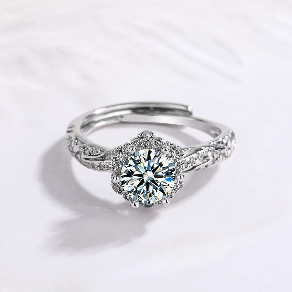 New 925 Sterling Silver Ring Moissanite Simple for Women Wedding Luxury Jewelry Engagement Charm Fashion Party Gifts Ring