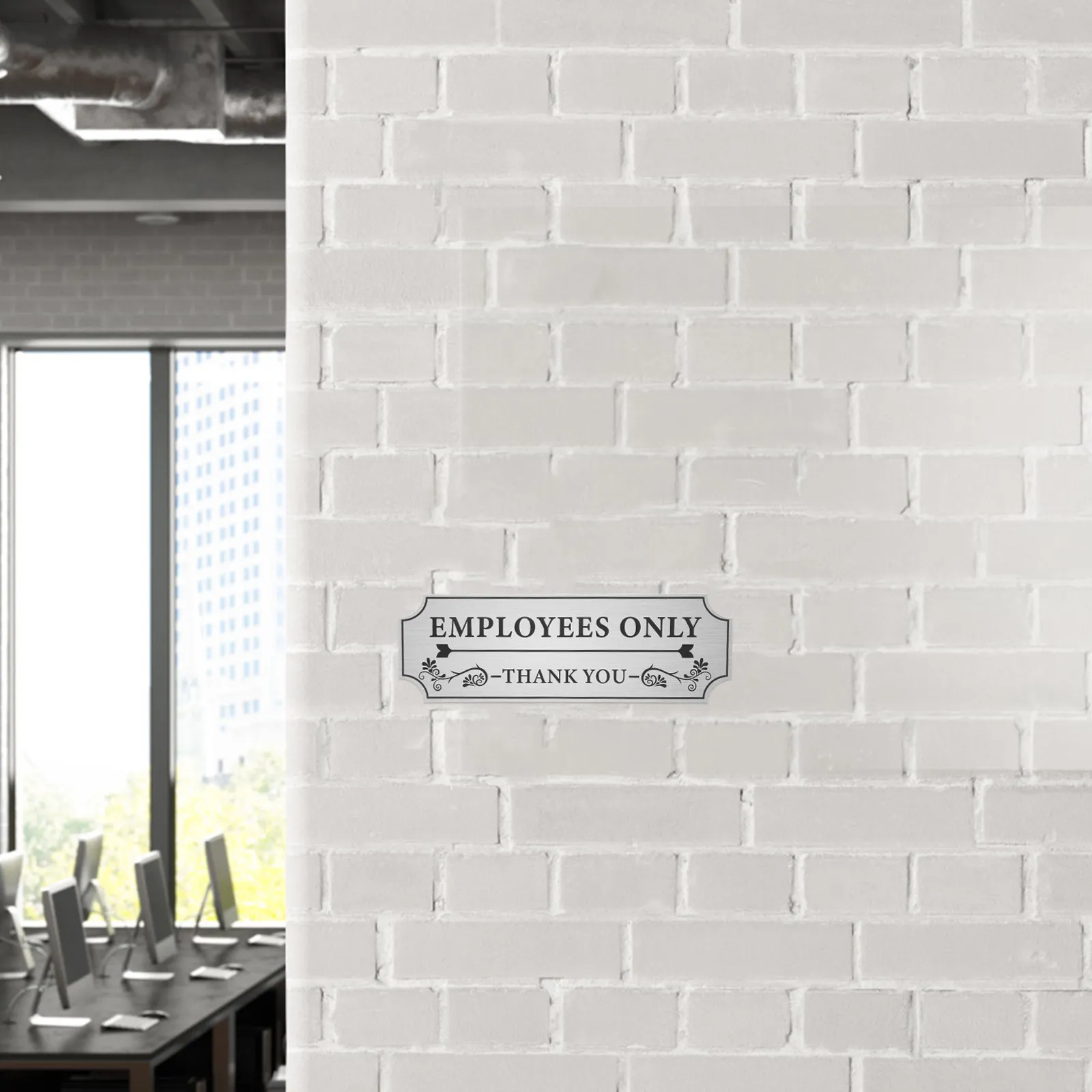 

2Sets Employees Only Door Sticker PVC Bold Font Workplace Access Control Staff Entry Safety Sign Office Public Space Decal