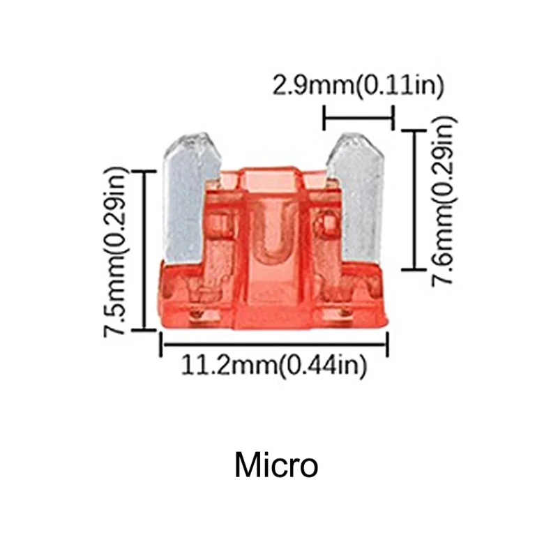 1000PCS Micro Blade Fuse 2A 3A 7,5A 10A 15A 20A 25A 30A 35A 40A Amp Clip Sicherungen – Detail 5
