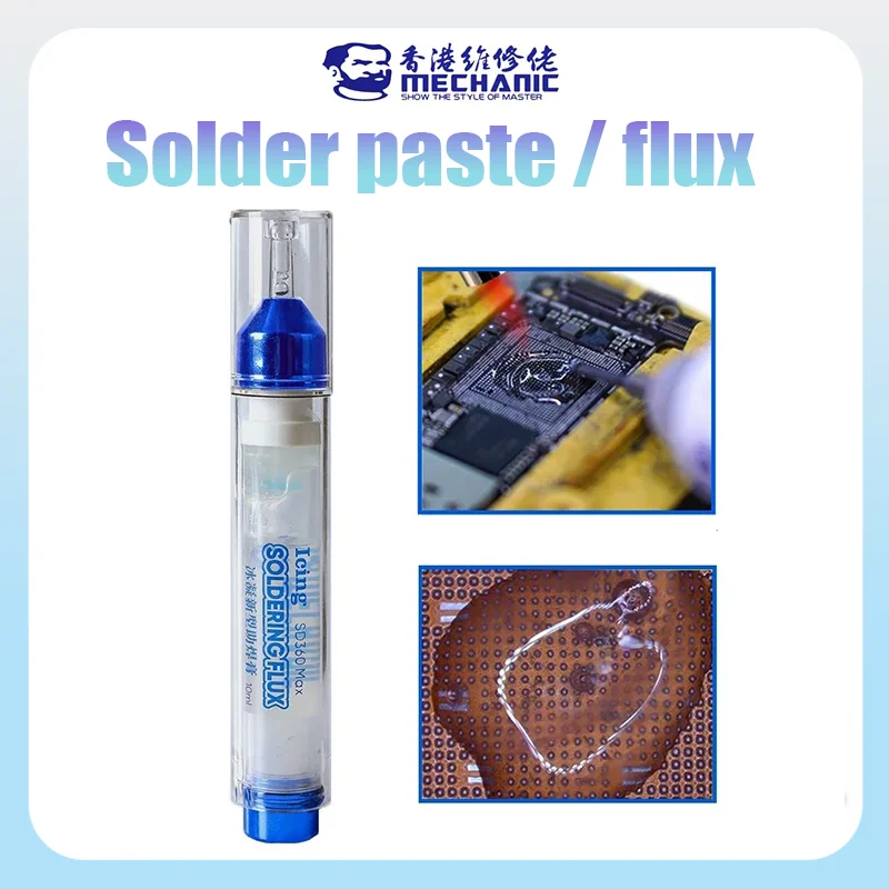 MECHANIC-pasta de soldadura transparente, flujo de aceite avanzado para PCB, SMD, BGA, SMT, herramienta de reparación, SD360, 10cc, sin limpieza