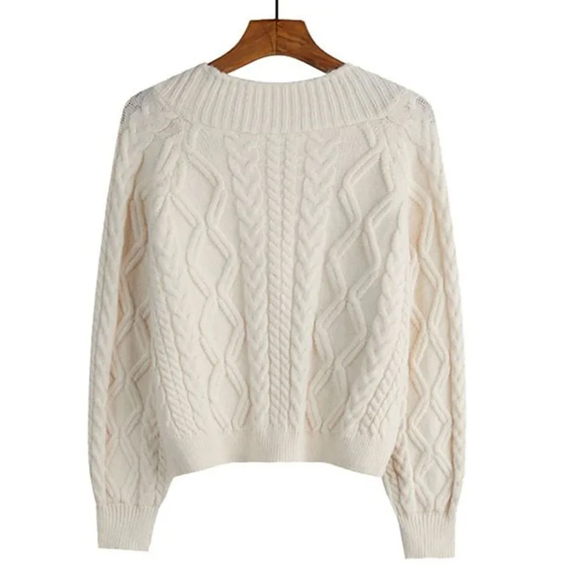 المألوف الخامس الرقبة سترة مشغولة من الصوف سترة معطف المرأة ربيع الخريف 2025 جديد فضفاض قصير سترة غير رسمية سترة الإناث