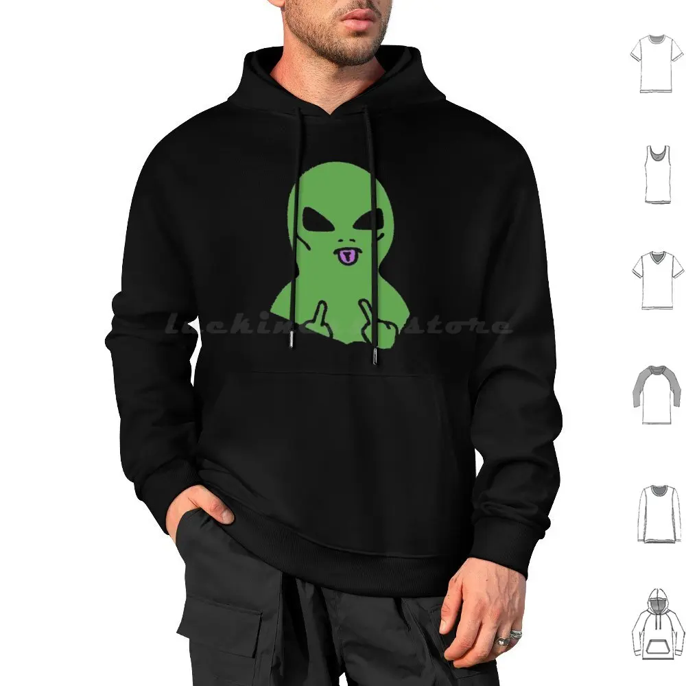 

Middle Finger Hoodies Long Sleeve Middle Finger You Fu Ufo X Files Tongue Funny Party Jeen Shop
