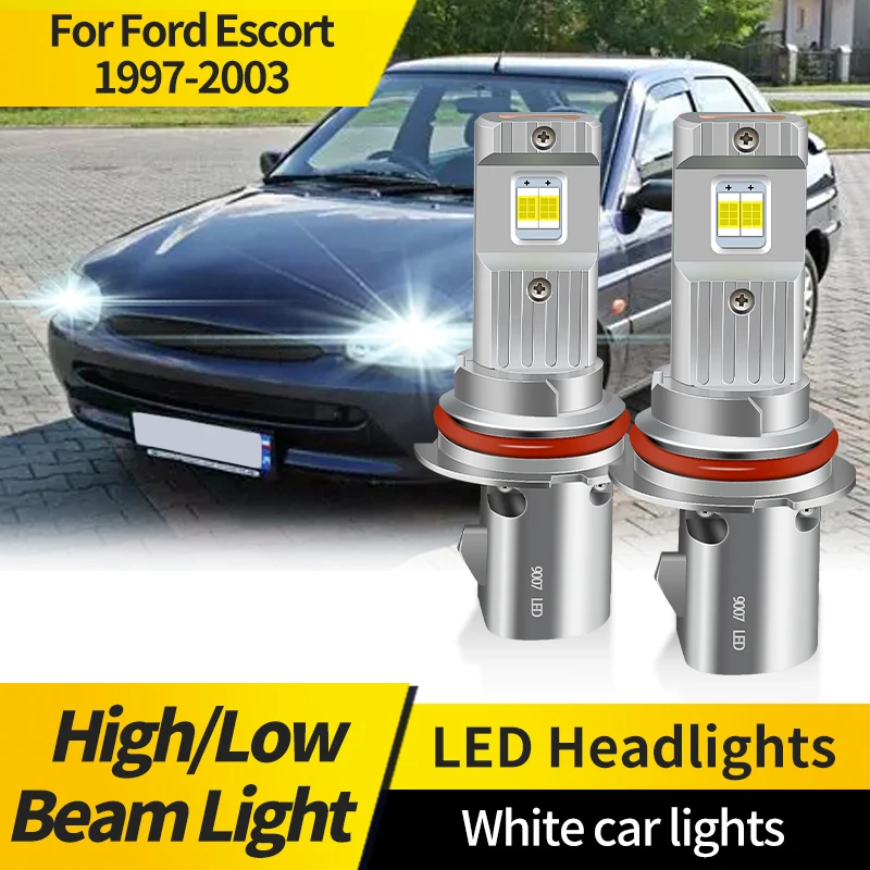 2 قطعة LED سيارة المصابيح الأمامية لفورد اسكورت 1997-2003 9007 HB5 مصباح للسيارات 6000 كيلو 30000LM 12 فولت 40 واط اكسسوارات سيارة الأبيض مصباح ليد #1