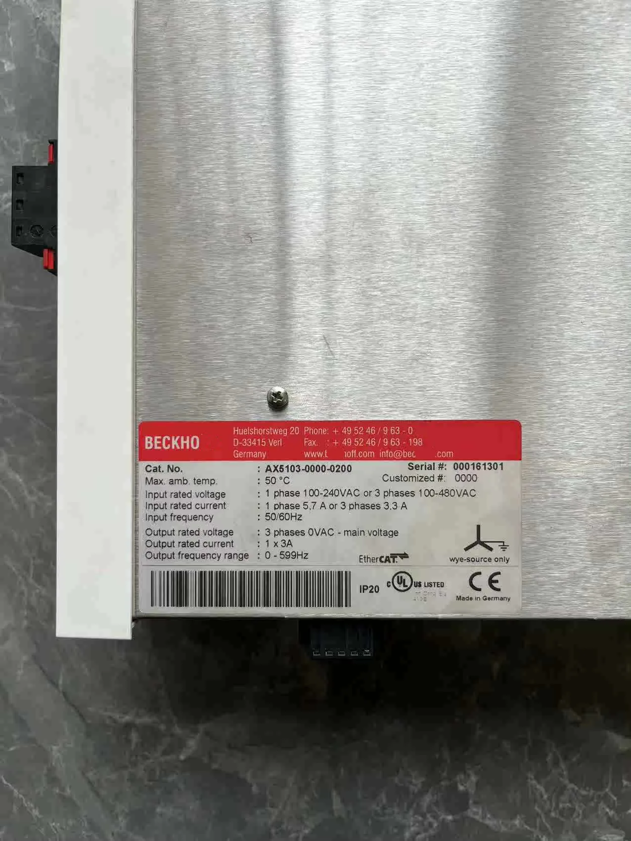 AX5103-0000-0200 Сервопривод для Beckhoff