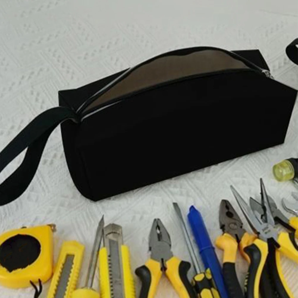 

2 pcs Large Black Waterproof Tool Storage Bags Oxford Cloth Zipper Pouches Portable Multifunctional Travel Daily Use BD02