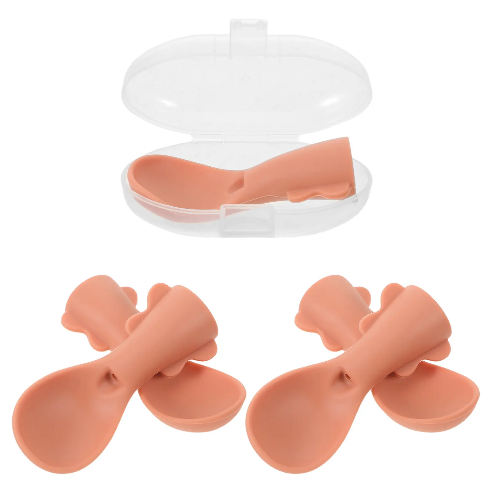 

Набор из 5 силиконовых ложек-насадок для детских пакетиков с едой, мягкие, многоразовые, легко моются, совместимы с пакетиками для кормления младенцев