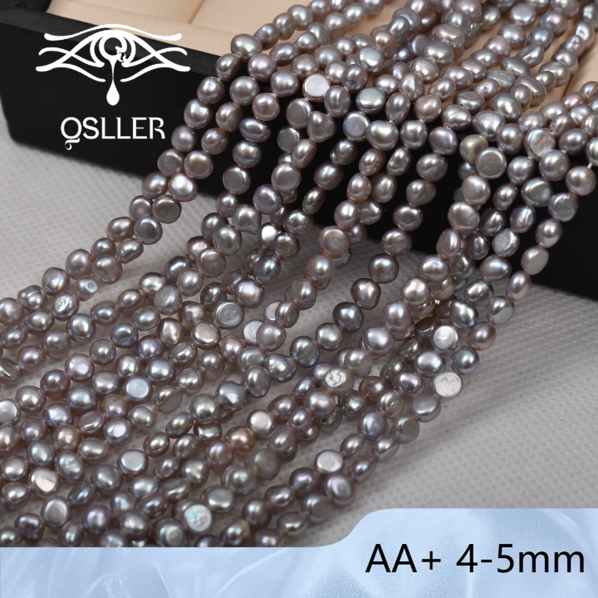 

AA+ 4mm Two-Sided Lustrous Natural Freshwater Pearls Grey Small Baroque Beads for Jewelry Making DIY Accessories Wholesale