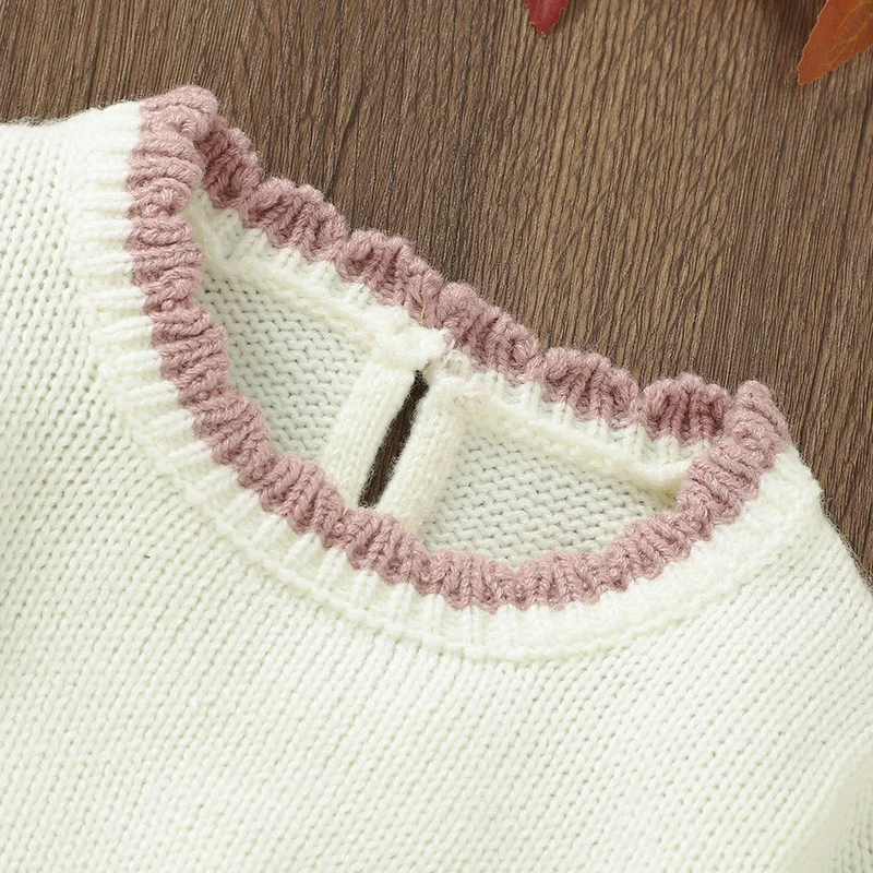 Herbst lässige Oberbekleidung Neugeborene Kinder Mädchen Kleidung setzt Winter volle Ärmel Strickwaren Bodys Kleinkind Winter Outfits 2 stücke