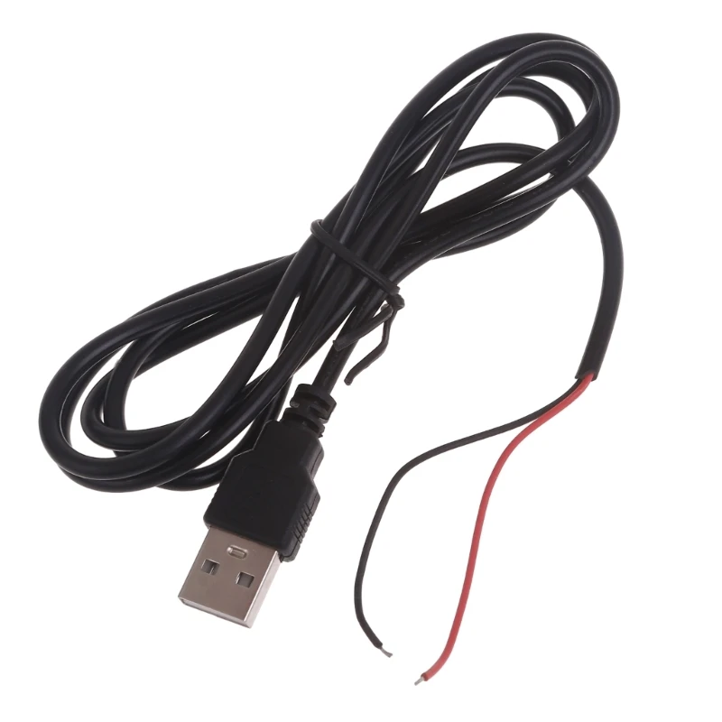 Cable alimentación soldadura DIY USB macho 2 pines para cámaras ventiladores luces LED 5V