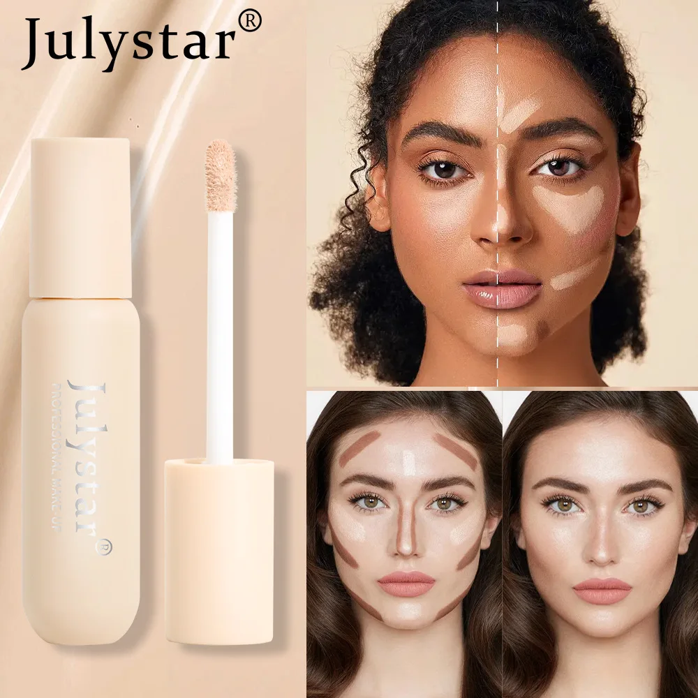 Julystar Nieuwe 10Ml Concealer Waterdichte Cosmetische Gezicht Concealer Stereoscopische Contouren Vloeibare Foundation Vrouw Voor Make-Up