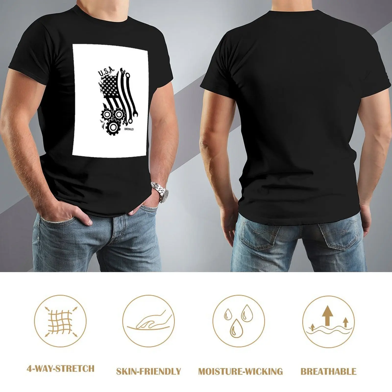 American flag mechanic T-Shirt plus sizes sweat new edition essential t shirt Men's t-shirt image 4