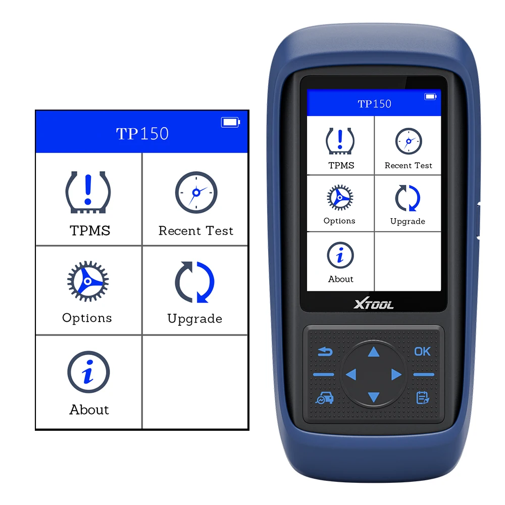 XTOOL TP150 Sistema di monitoraggio della pressione dei pneumatici per auto OBD2 TPMS Strumento scanner diagnostico Programma TPMS con sensore 315 e 433 MHZ