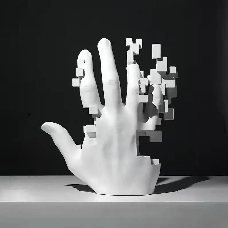 

Decoration Creative White Mosaic Mechanical Palm Living Room Bedroom Porch Hotel Simple Decoration Home