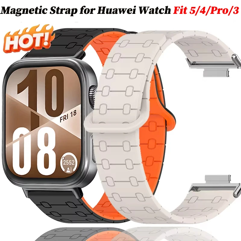 Magnetisches Silikonarmband für Huawei Watch Fit 5 4 Fit3 Sportarmband Ersatz-Armband für Huawei Watch Fit 4 5Pro/4 Correa