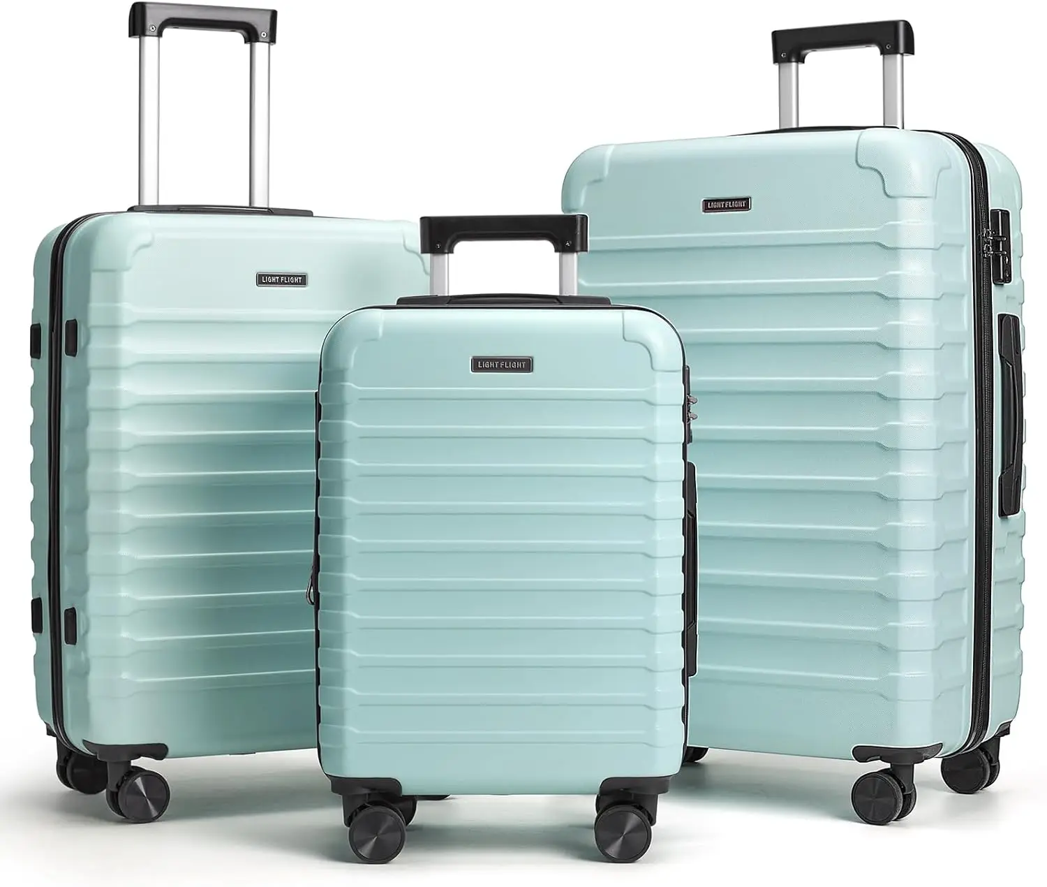 

3-Piece Spinner Luggage Set, Hardside Lightweight Suitcases with TSA Lock, 20/24/28 Inch, Mint Green