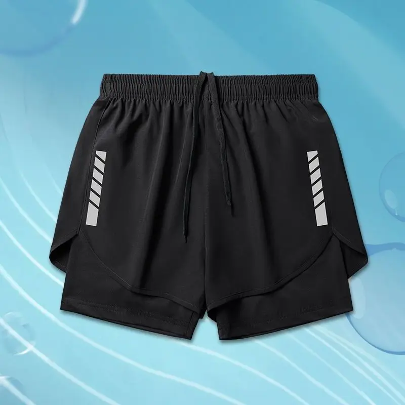 4pcs Men\'s Running Shorts Sport Shorts Athletics Marathon Loose Quick Dry 2 in 1 Lining Training Fitness Gym Jogging Short Pants